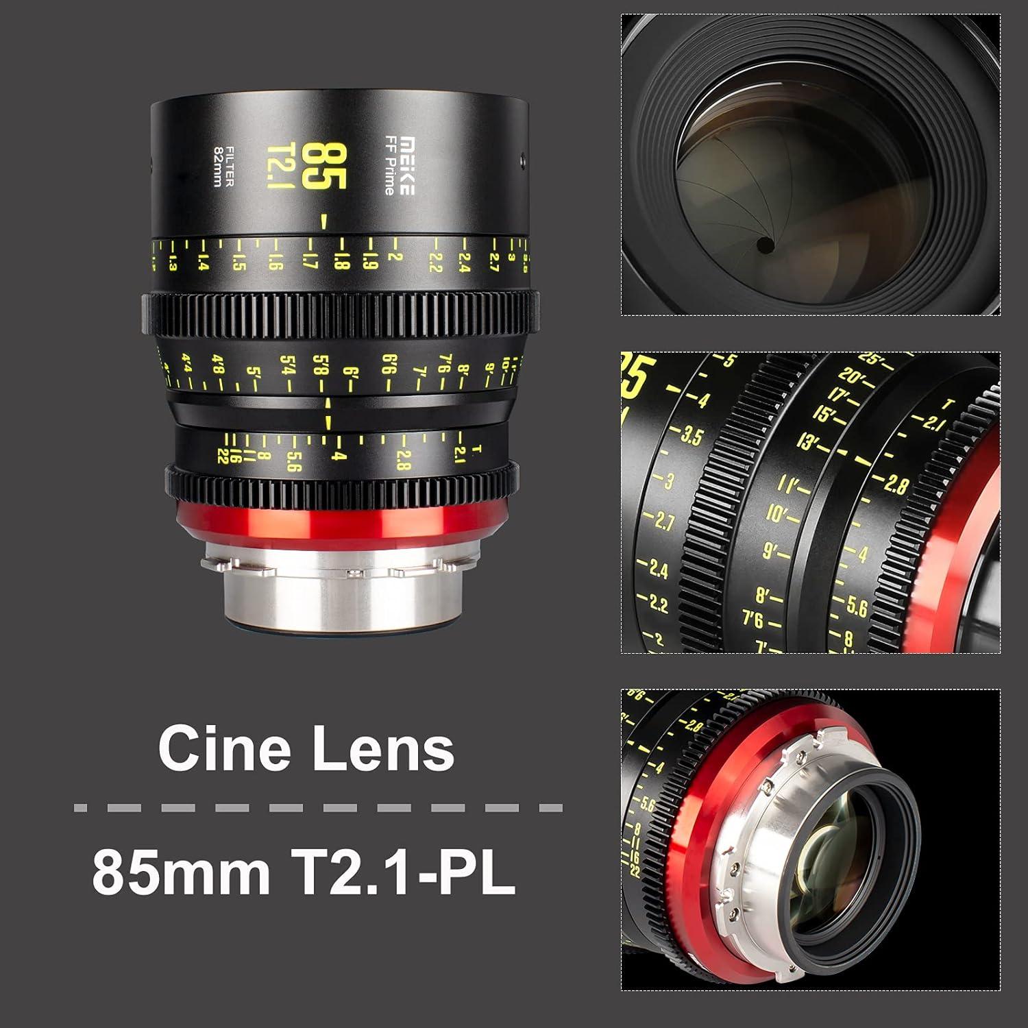 Lente de Cine Manual MEKE 85mm T2.1 para Cámaras Arri PL