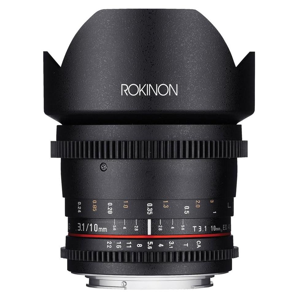 Lente Gran Angular Rokinon DS 10mm T3.1 para Canon EF-S