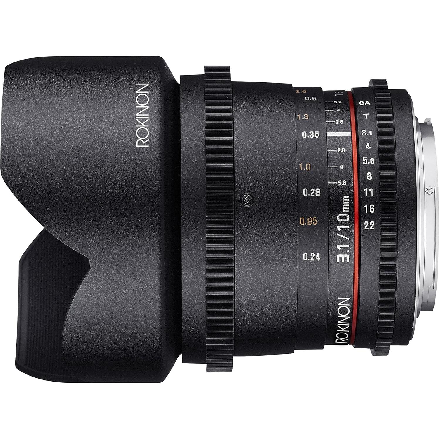 Lente Gran Angular Rokinon DS 10mm T3.1 para Canon EF-S