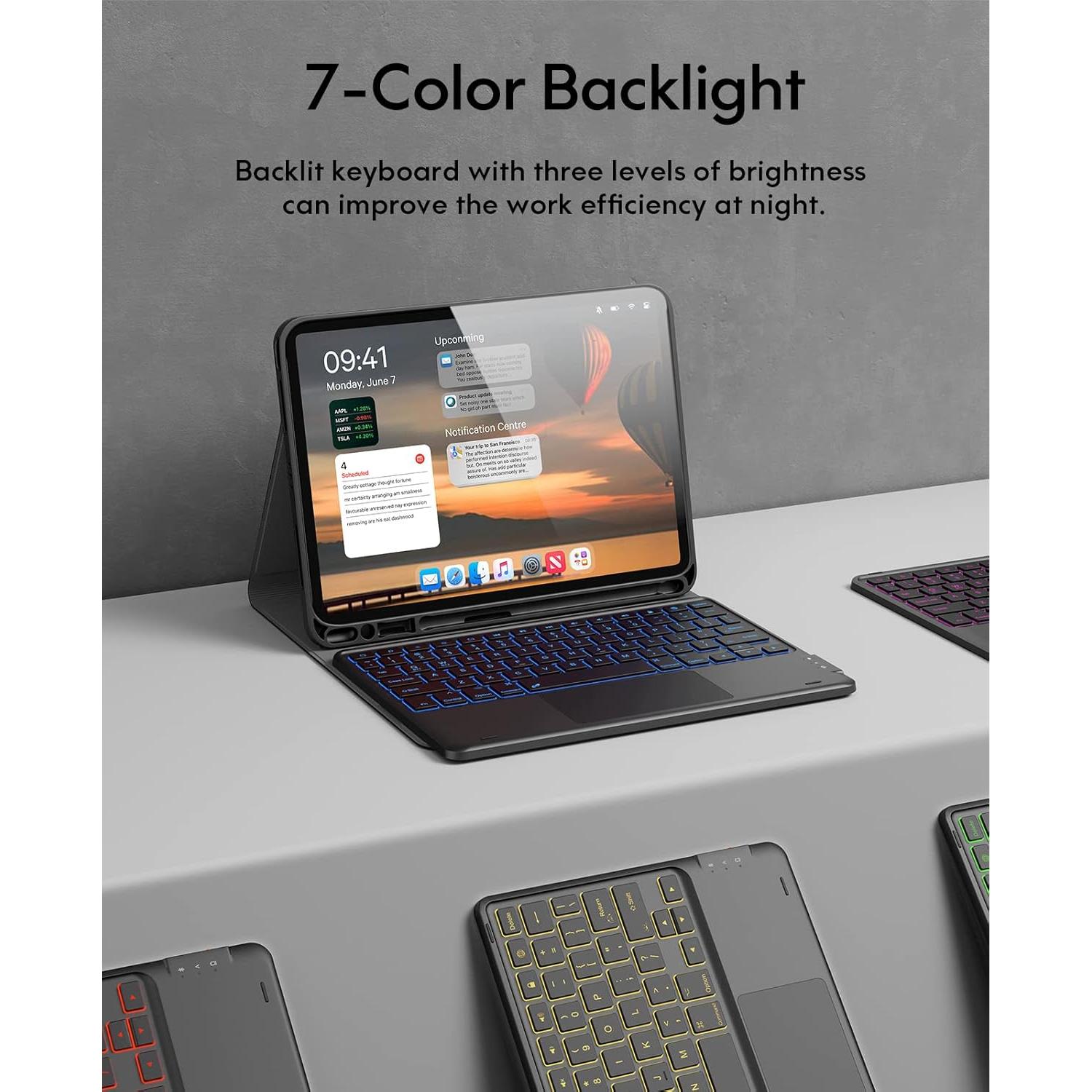 Funda Teclado Inalámbrico CHESONA para iPad Air 11" Negro