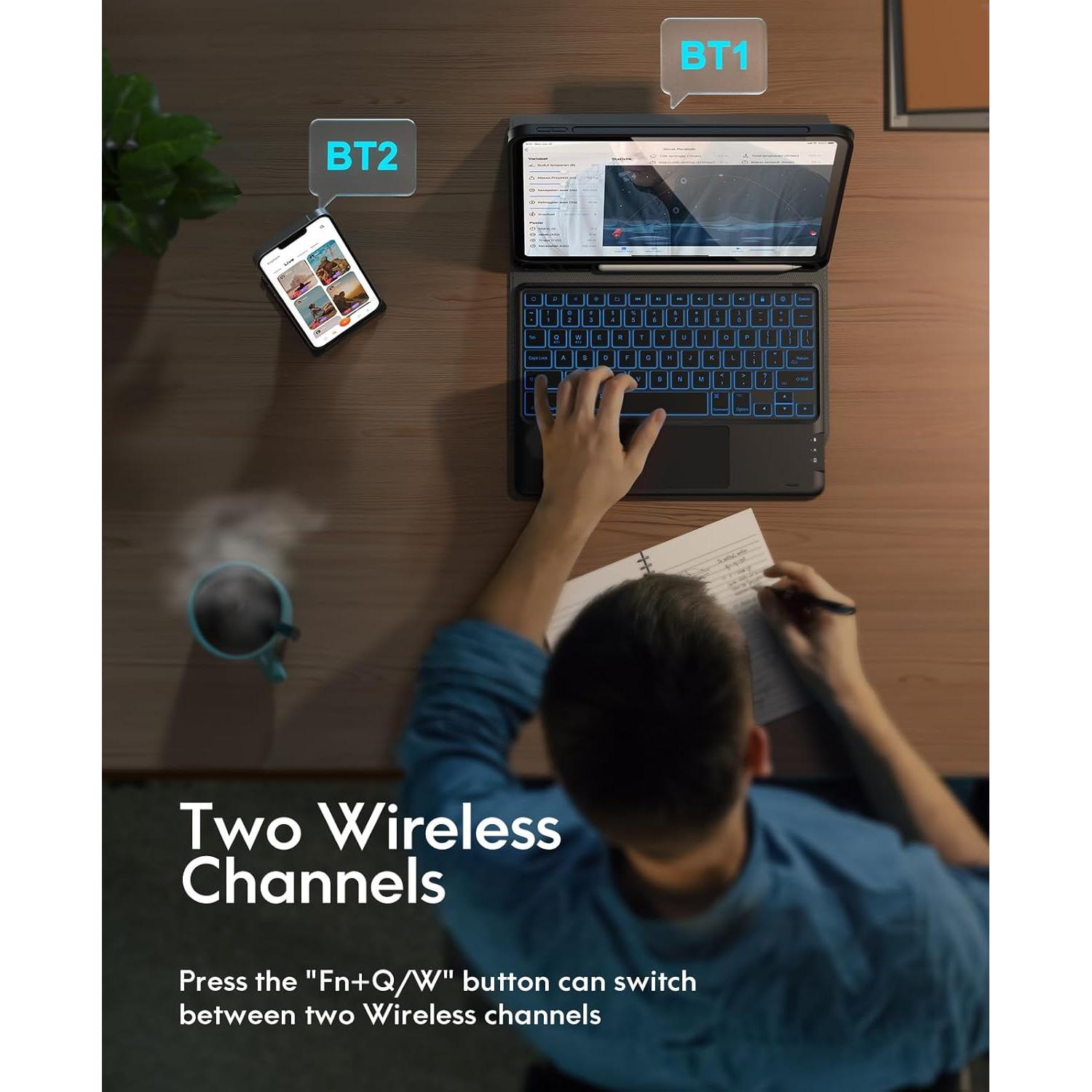 Funda Teclado Inalámbrico CHESONA para iPad Air 11" Negro