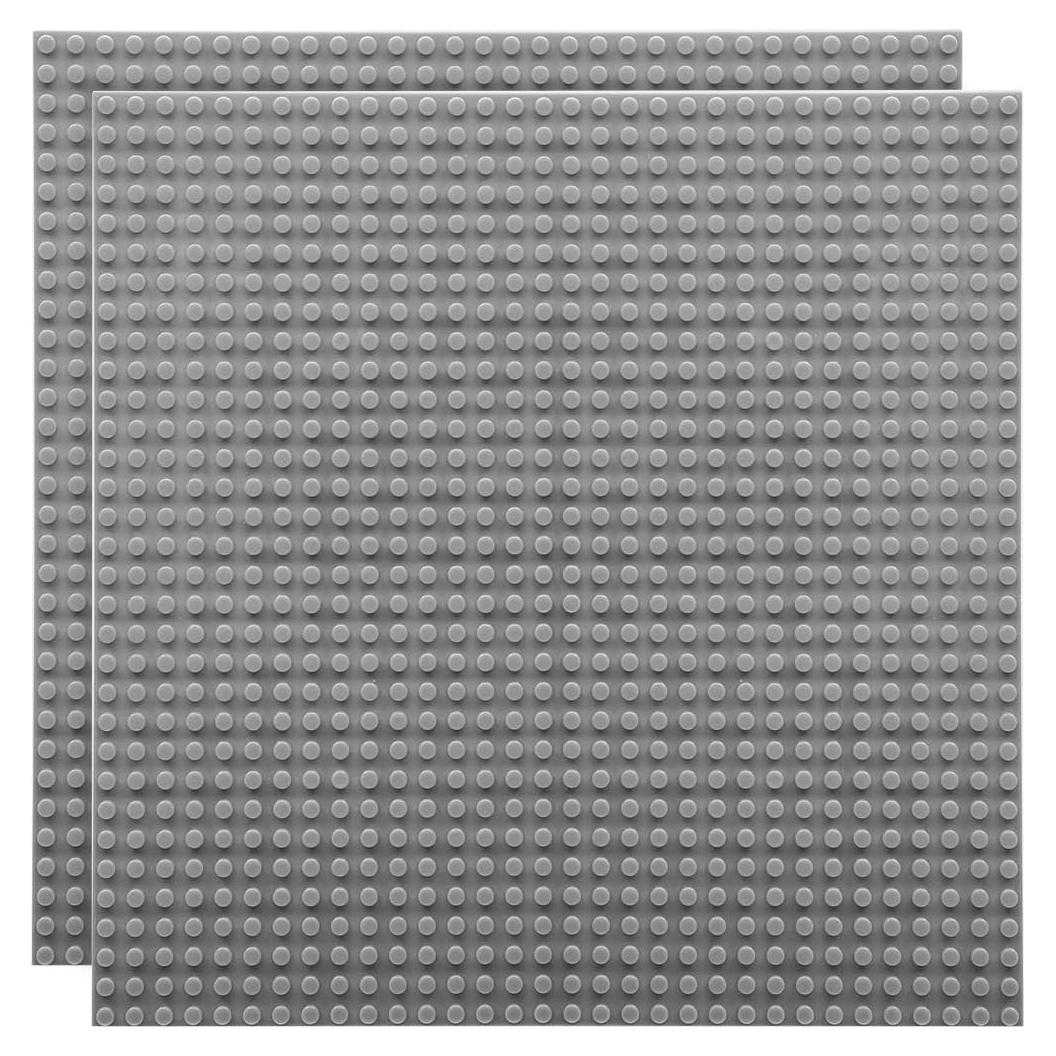 Lekebaby 2 Placas Base para Ladrillos 25,4 cm Gris