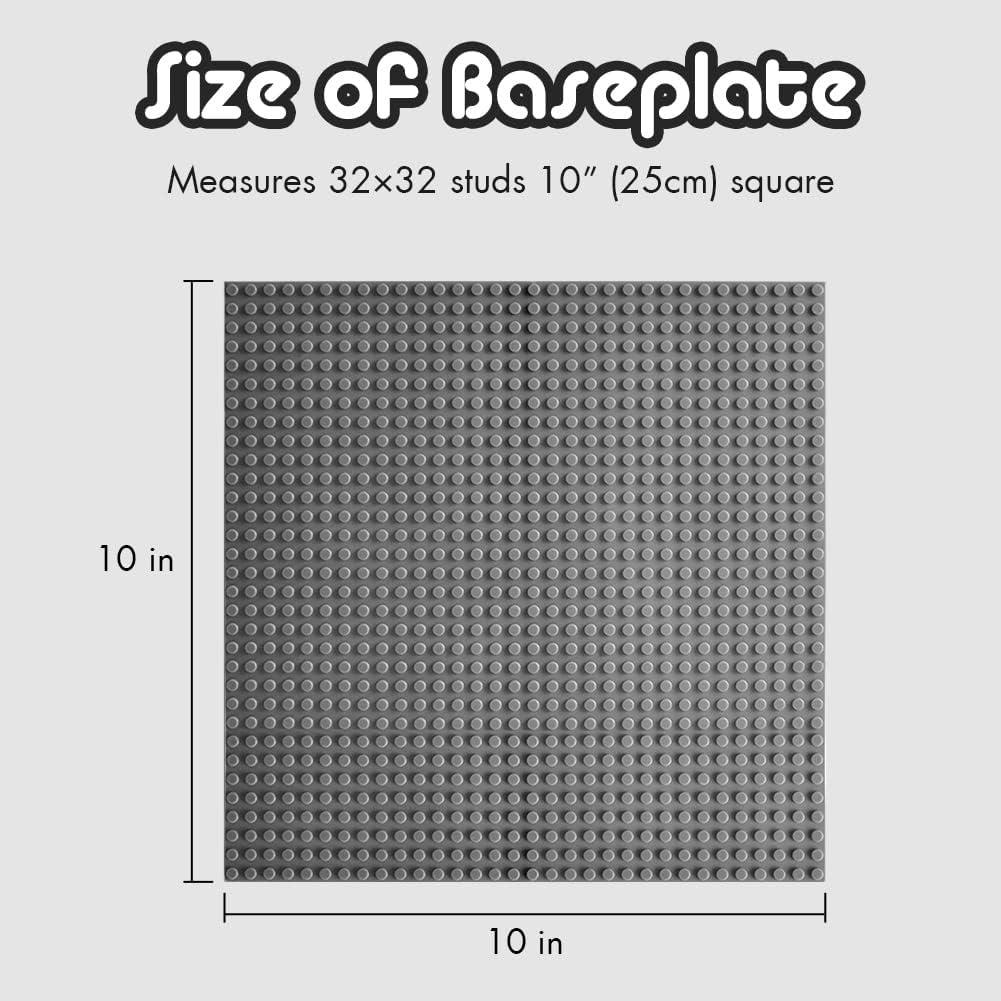 Lekebaby 2 Placas Base para Ladrillos 25,4 cm Gris