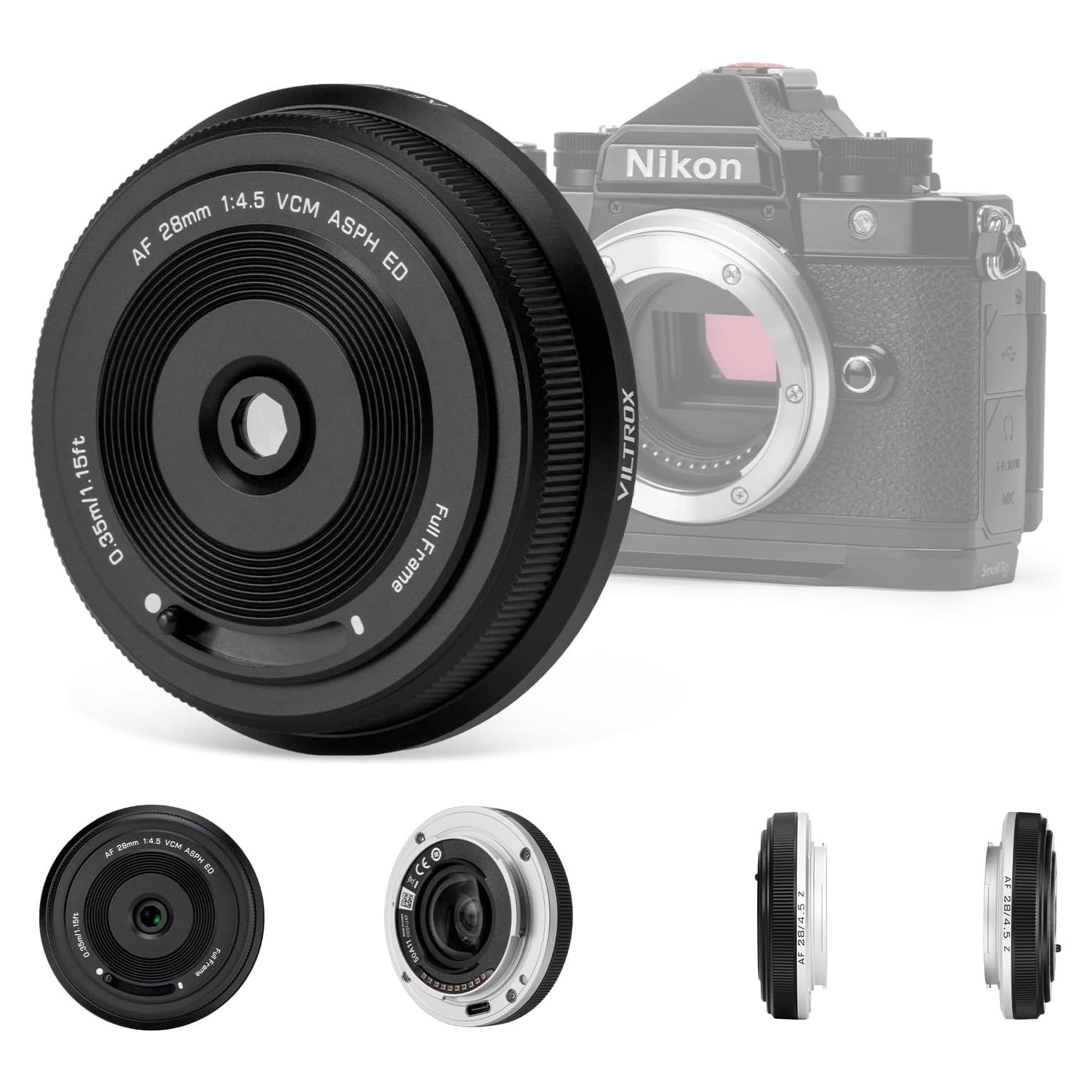 Lente Pancake VILTROX 28mm f/4.5 para Nikon - Ultra Delgado