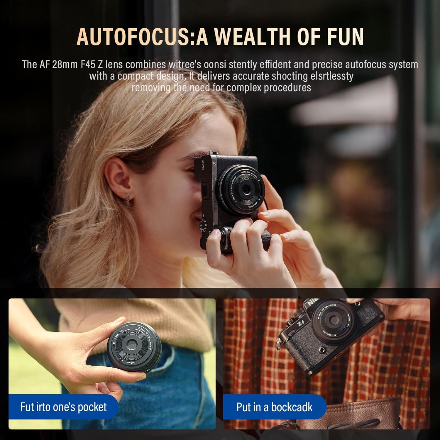 Lente Pancake VILTROX 28mm f/4.5 para Nikon - Ultra Delgado