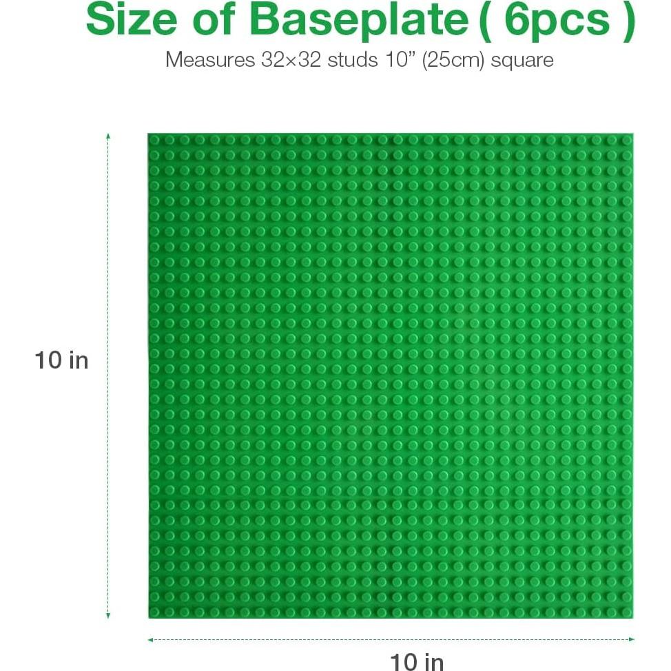 Placas Base Lekebaby 6 Piezas 25,4 cm Verde Azul Blanco