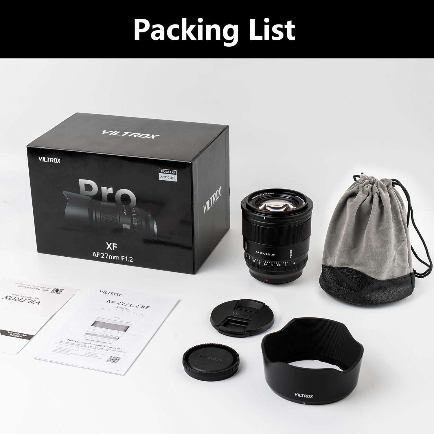 Lente VILTROX 27mm F1.2 Pro XF para Fujifilm X-Mount