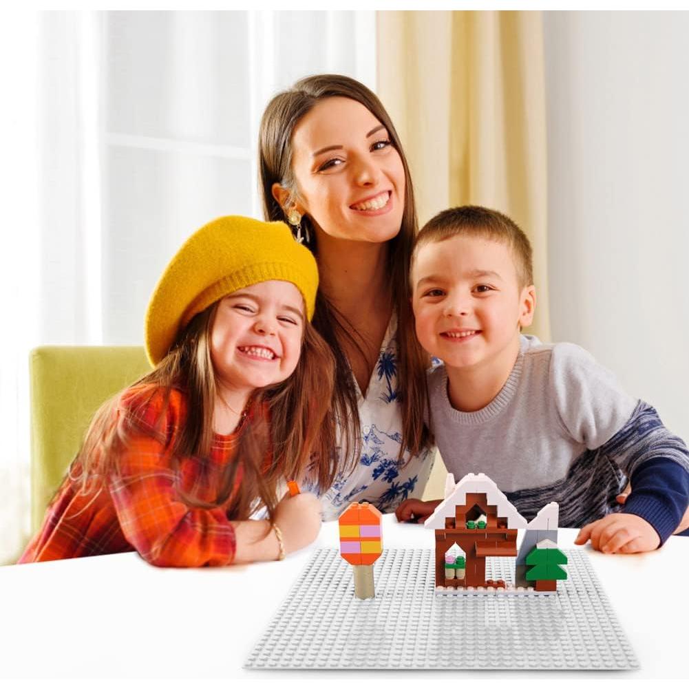 Lekebaby 2 Placas Base para Ladrillos 25,4 cm Blancas