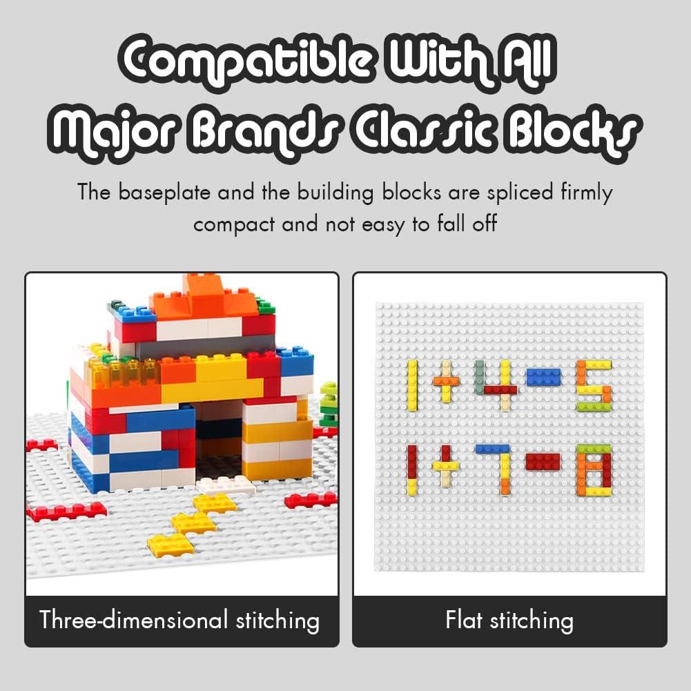 Lekebaby 2 Placas Base para Ladrillos 25,4 cm Blancas