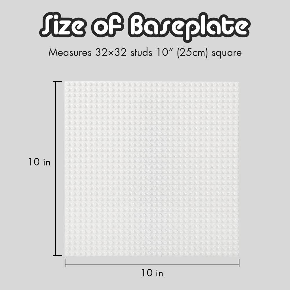 Lekebaby 2 Placas Base para Ladrillos 25,4 cm Blancas