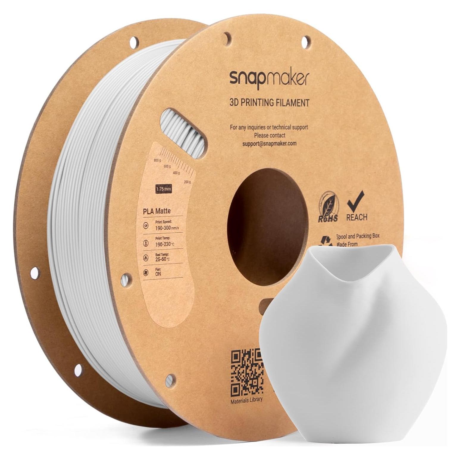 Filamento PLA Mate Snapmaker 1.75mm 1kg Marfil Blanco