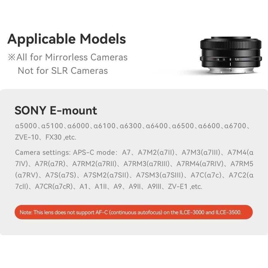 Lente Gran Angular TTARTISAN AF 14mm F3.5 para Sony E