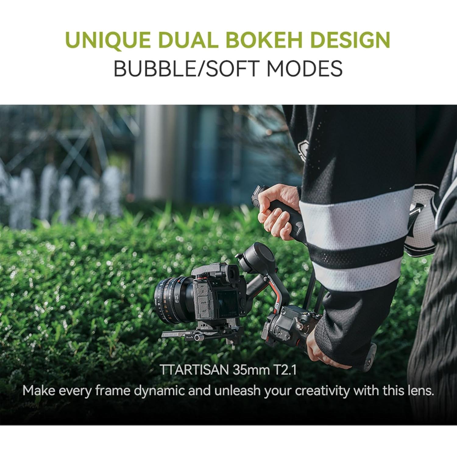 Lente Cine TTArtisan 35mm T2.1 Dual Bokeh para Canon RF