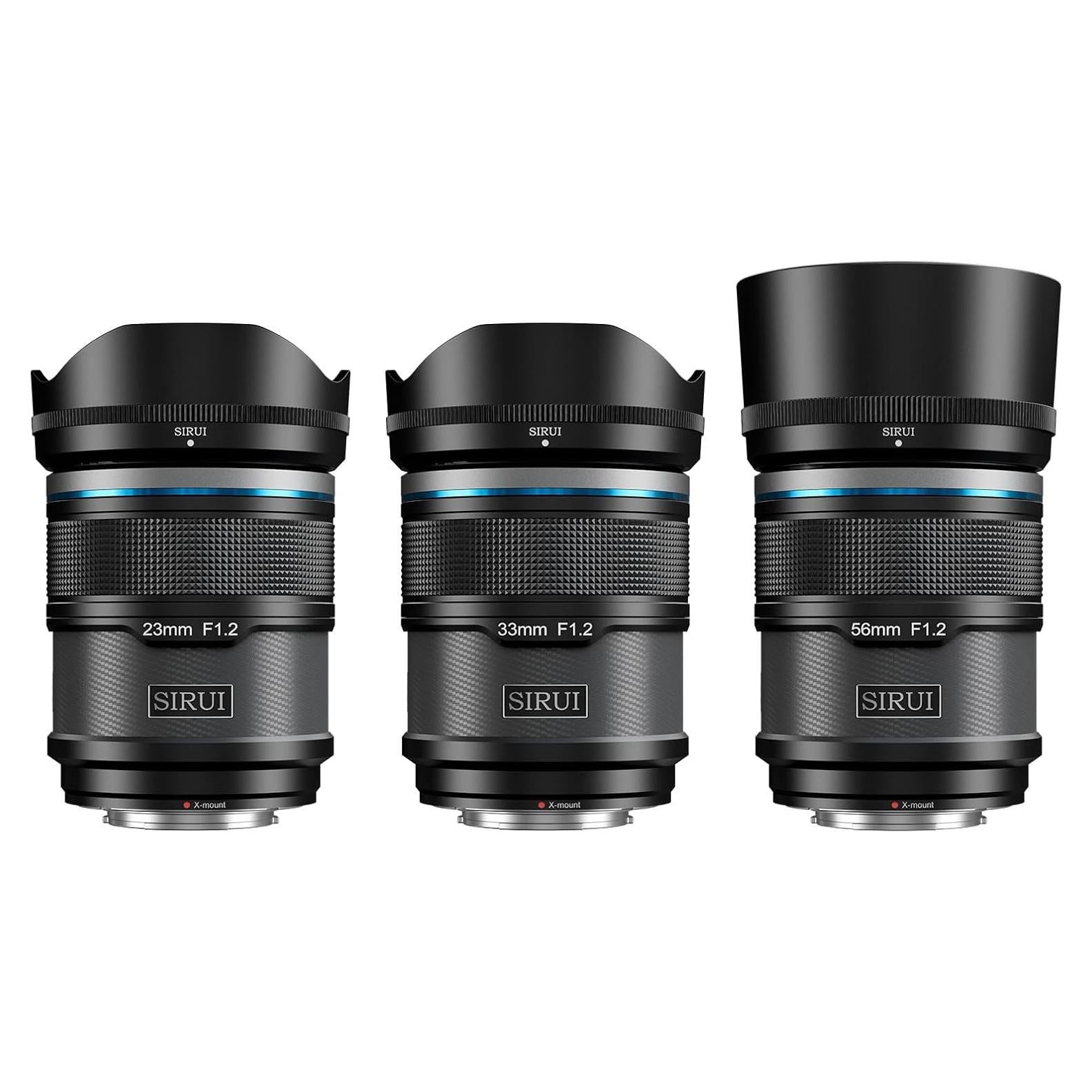 Set de Lentes Autofoco SIRUI Sniper F1.2 APS-C 23mm 33mm 56mm