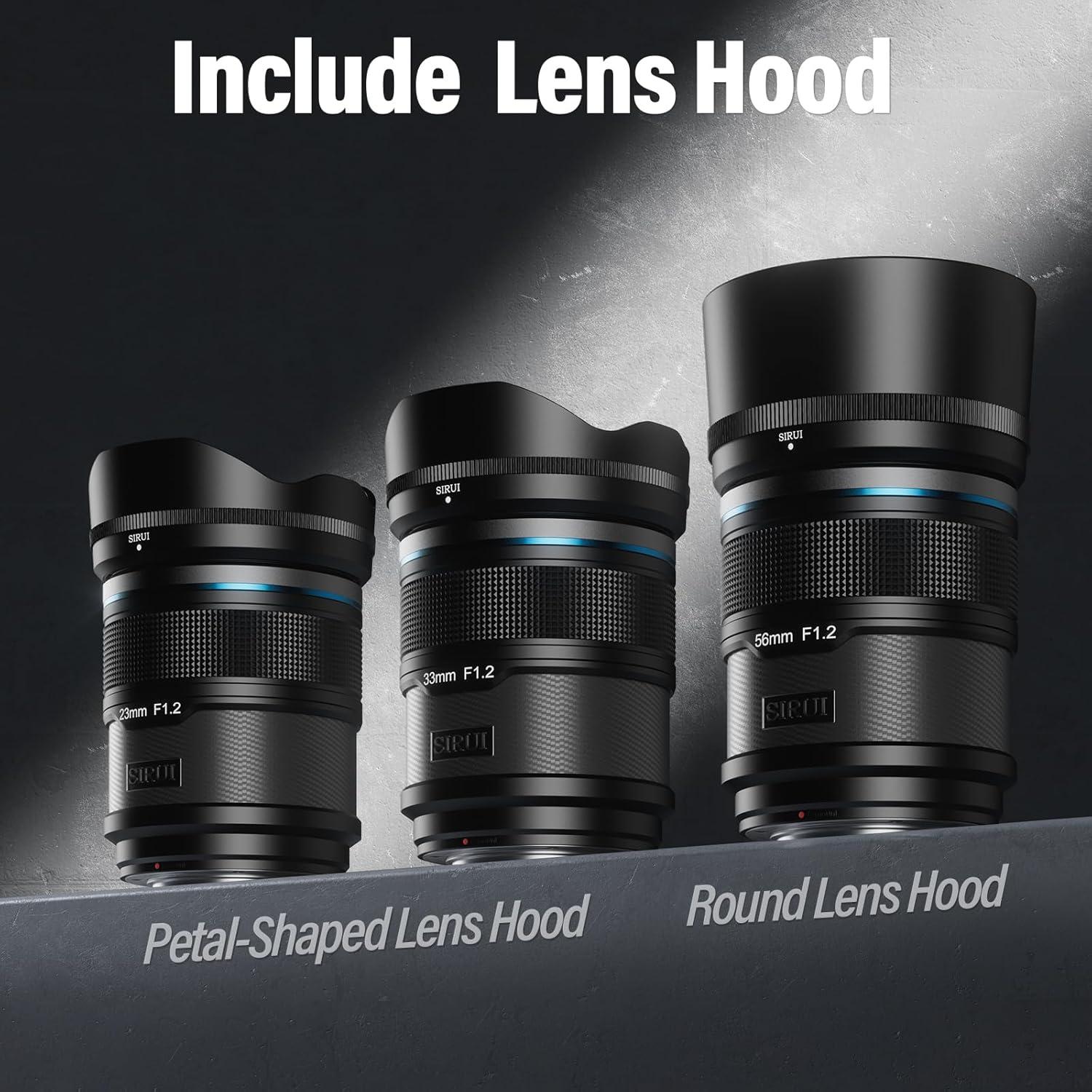 Set de Lentes Autofoco SIRUI Sniper F1.2 APS-C 23mm 33mm 56mm