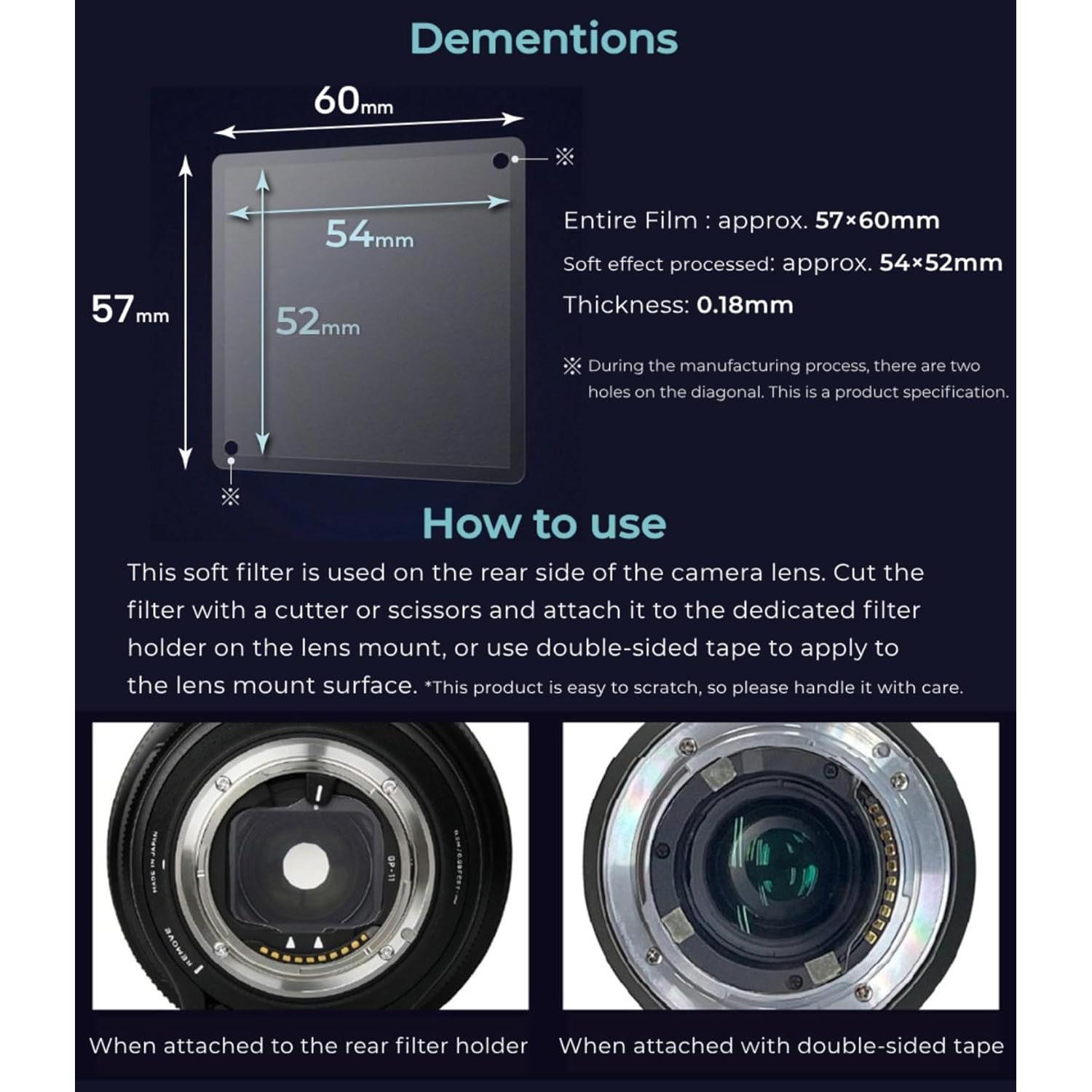 Juego de Filtros Suaves Kenko REAR PROSOFTON 3 Hojas 52x54mm