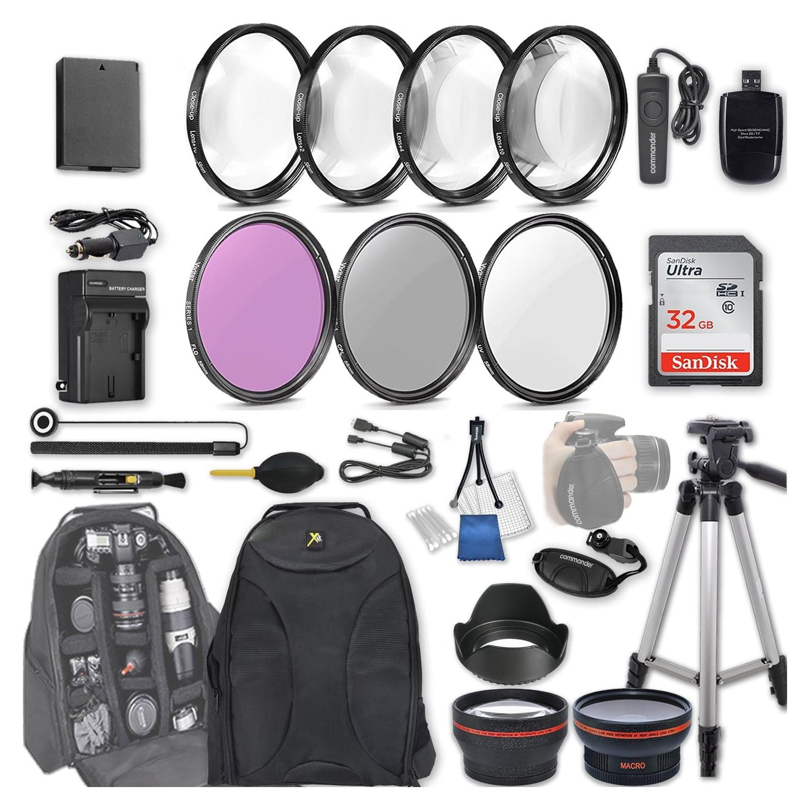 Kit de Accesorios 28 Piezas 58mm para Canon EOS Rebel T7