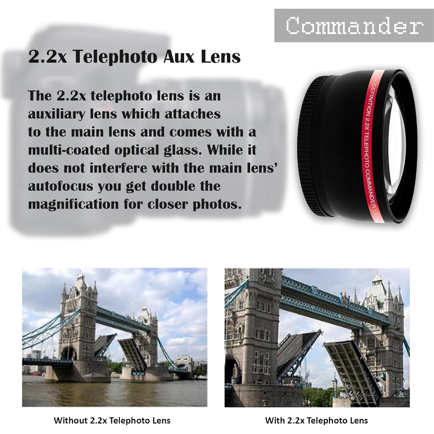 Kit de Accesorios 28 Piezas 58mm para Canon EOS Rebel T7