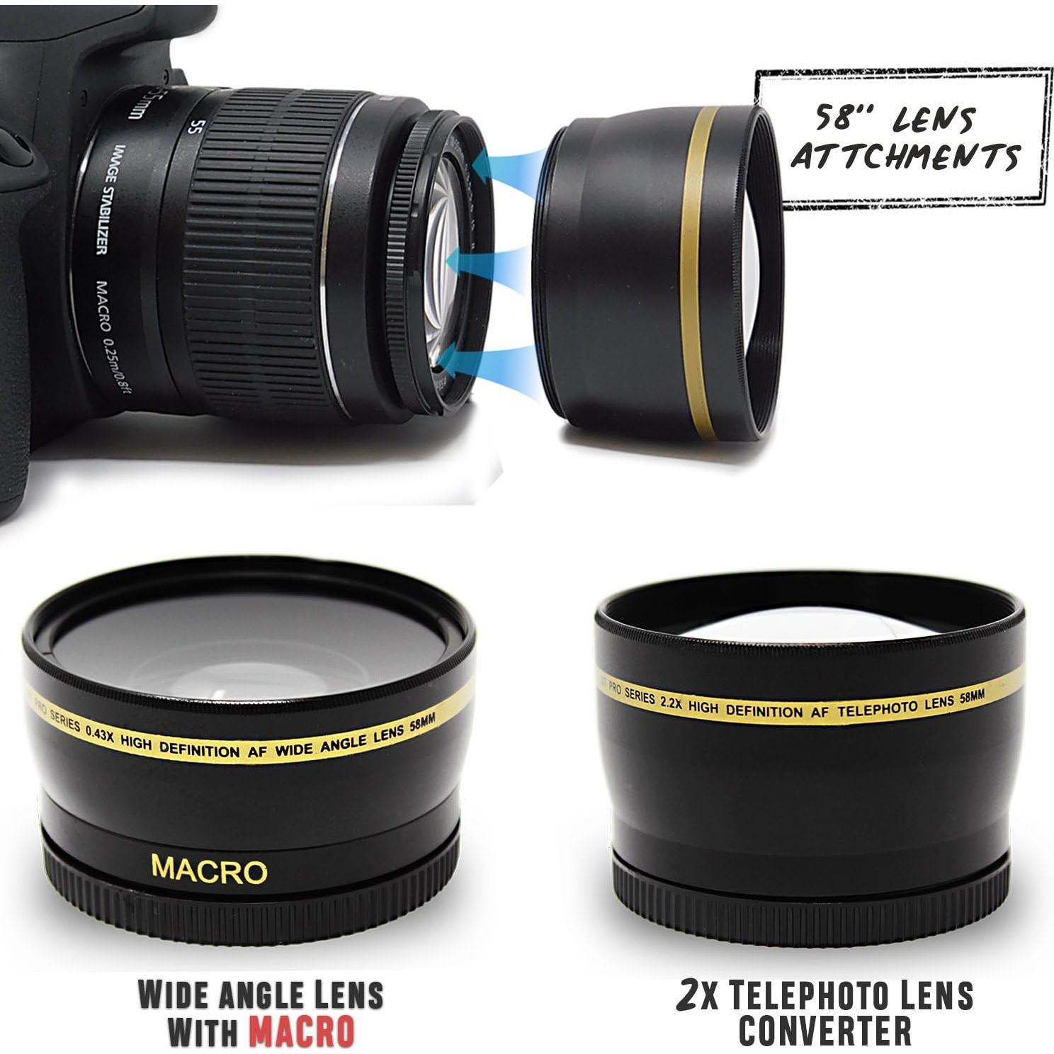 Kit de Accesorios Canon EOS Rebel - Filtros de Lente 58mm