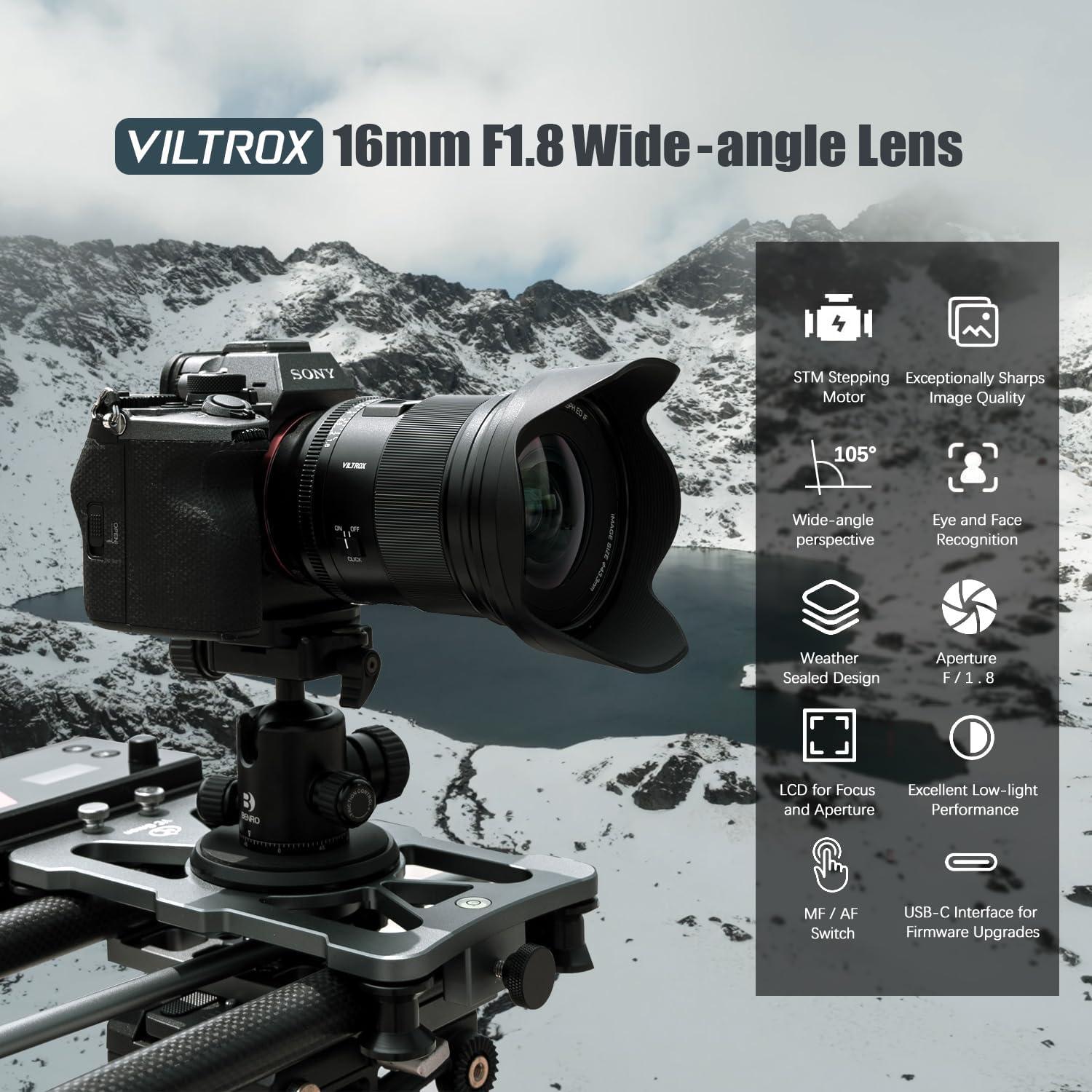Lente VILTROX 16mm F1.8 Autofocus para Cámaras Sony E-Mount