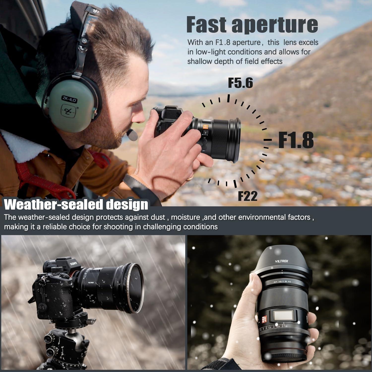 Lente VILTROX 16mm F1.8 Autofocus para Cámaras Sony E-Mount