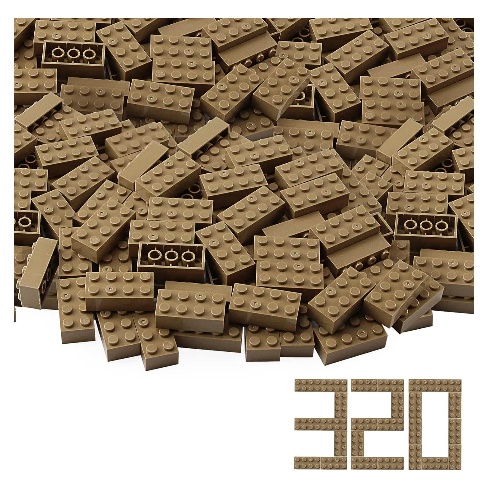 Ladrillos 2x4 Feleph 320 Piezas Marrón Oscuro Juego Creativo