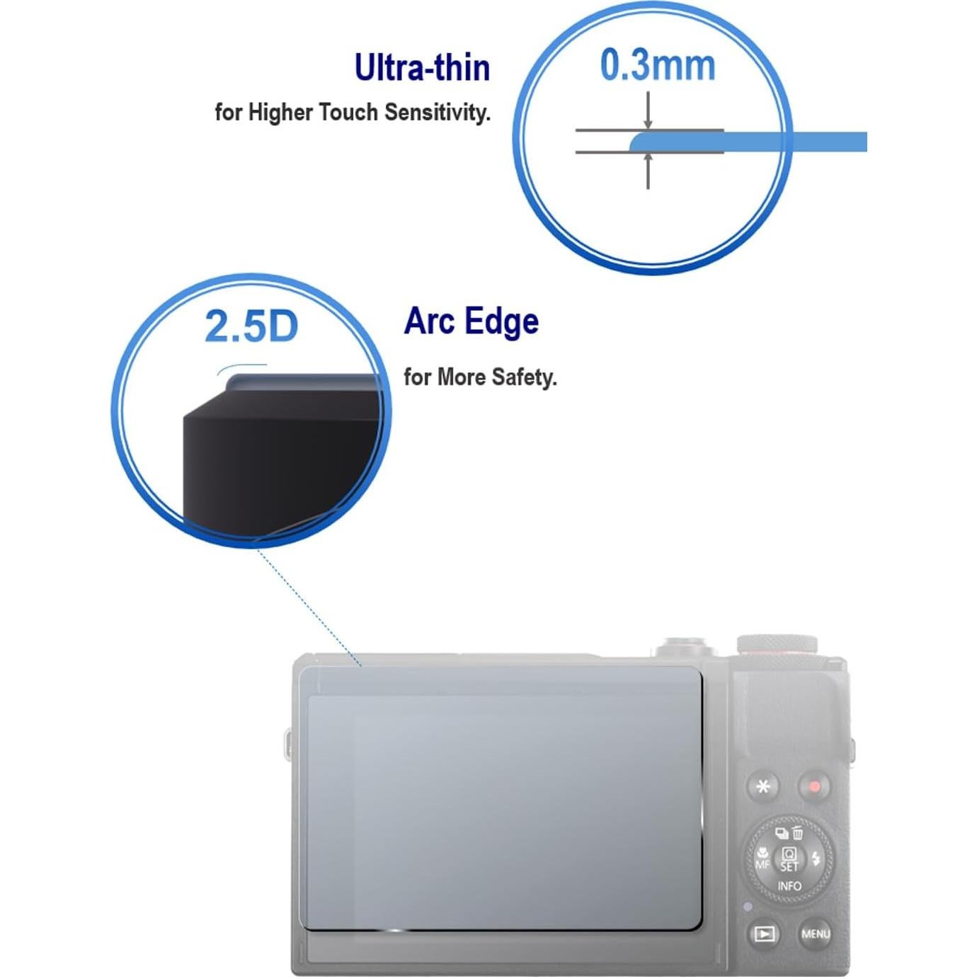 Protector de Pantalla Vidrio Templado 9H para Cámara Vlog Sony ZV-1F - 3 Paquetes