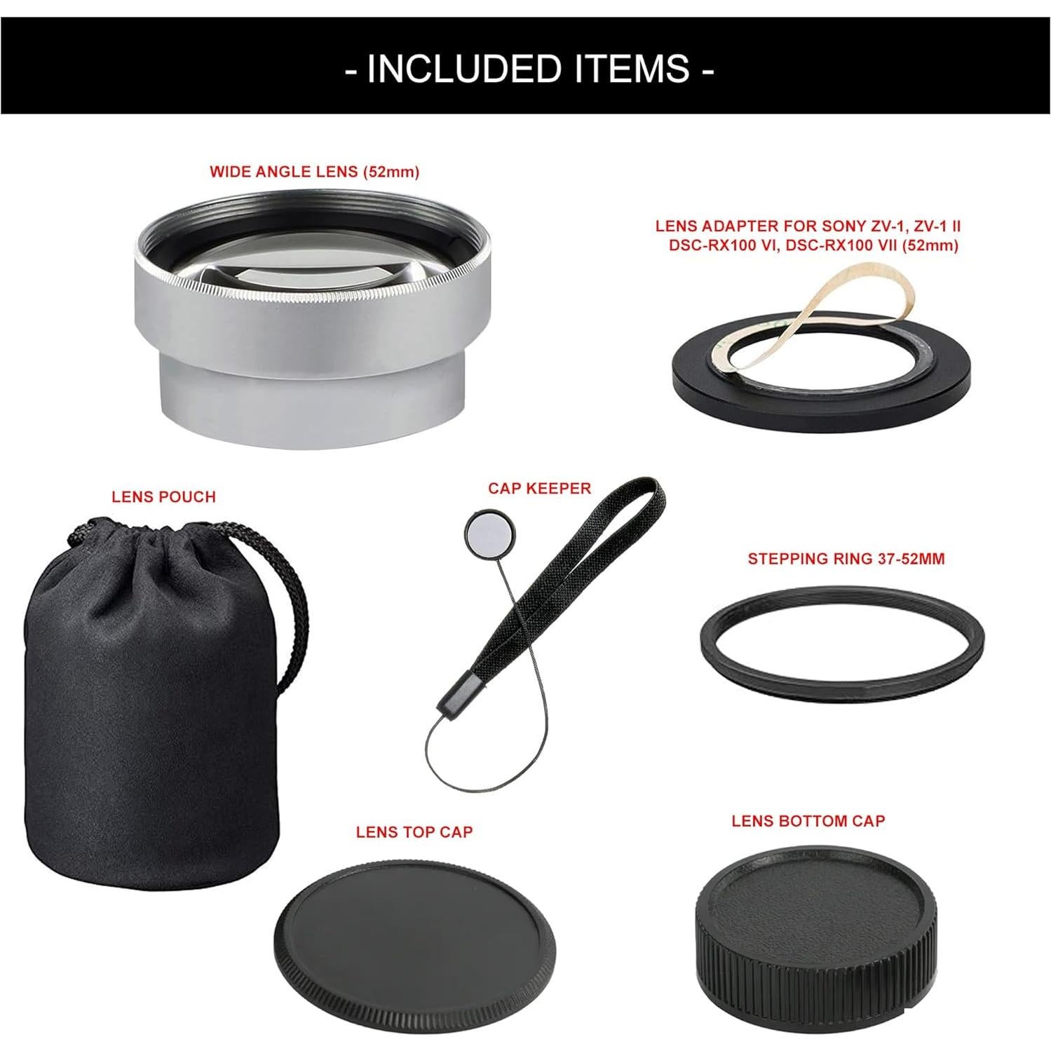 Lente Gran Angular 0.45x-0.5x Hila Optics para Sony ZV-1, RX100