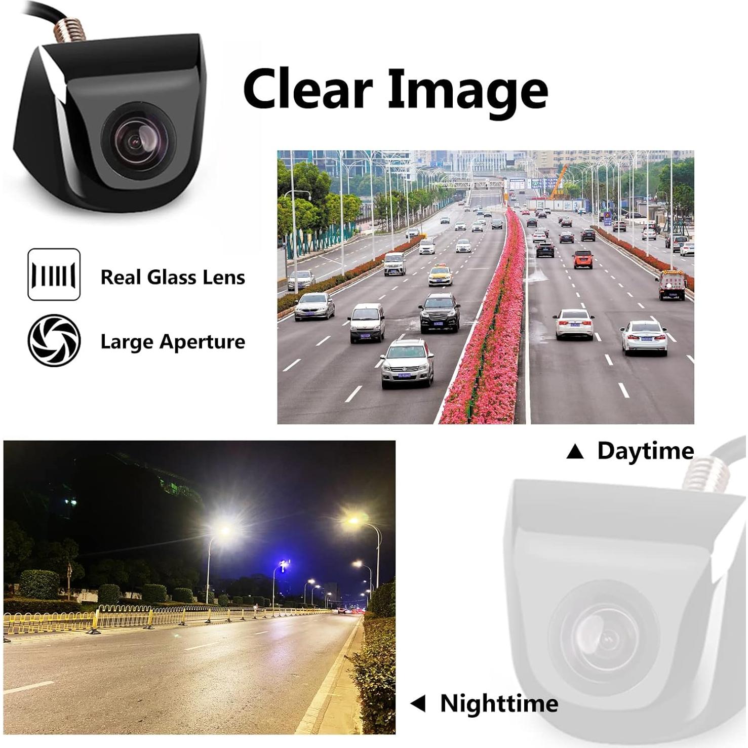 Cámara de Respaldo QODOLSI QOSXT1000BL, Impermeable HD 170°