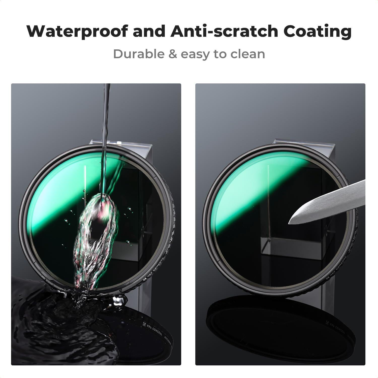 Filtro ND Variable K&F Concept 82mm Nano-X a Prueba de Agua