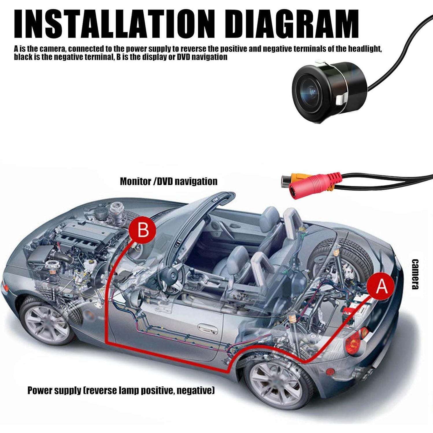 Cámara de Respaldo Jawmoy JASXT647BL-1PS Impermeable 12V
