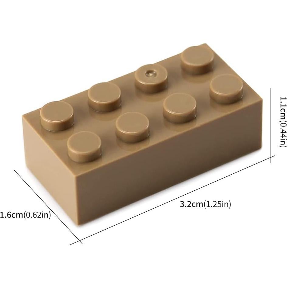 Ladrillos 2x4 Feleph 100 Piezas Marrón Oscuro Set Creativo