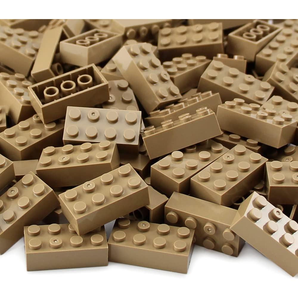 Ladrillos 2x4 Feleph 100 Piezas Marrón Oscuro Set Creativo