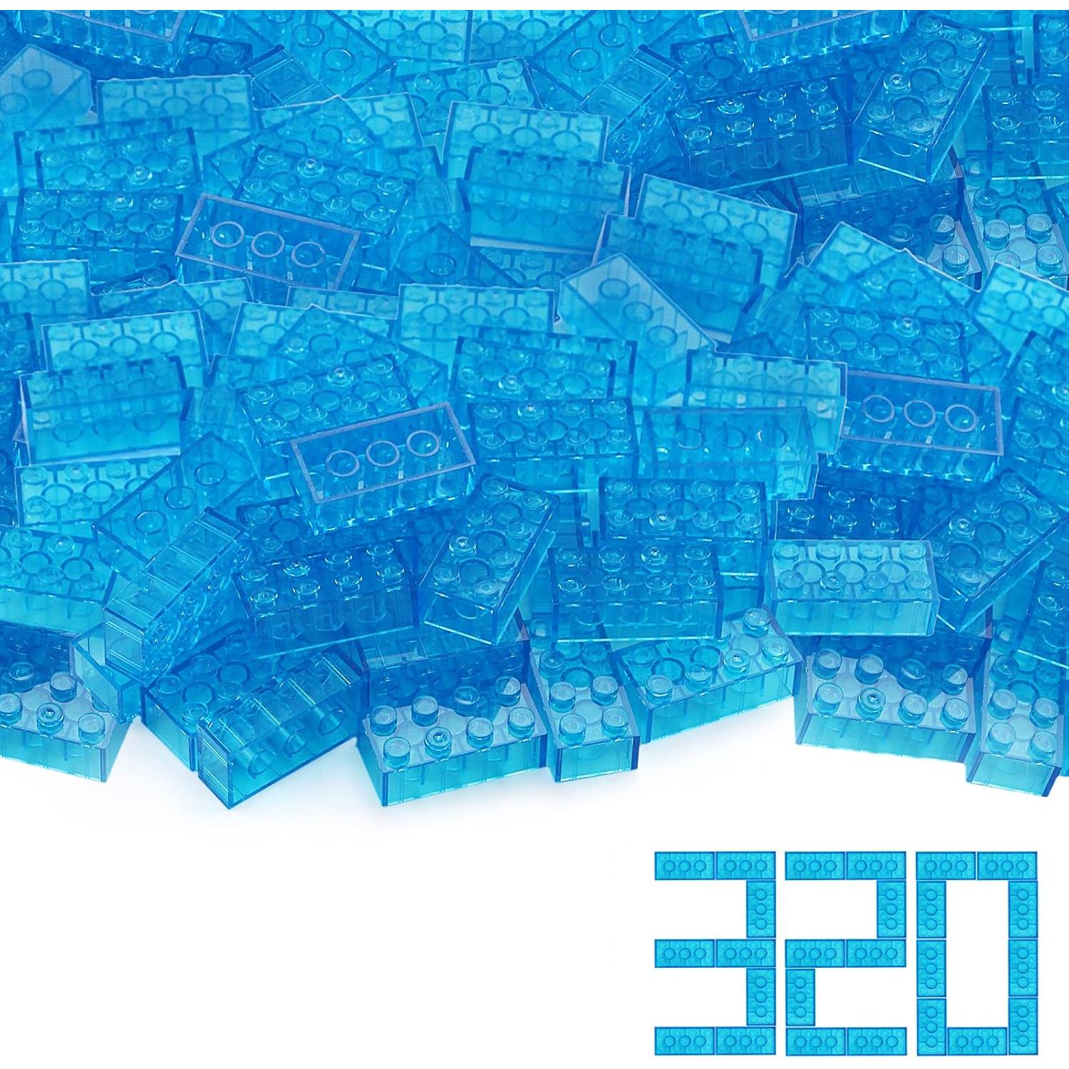 Bloques de Construcción Feleph 320 Piezas Azul Transparente