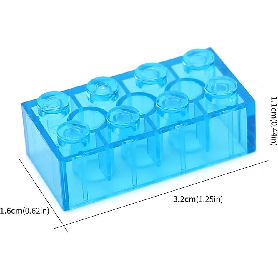 Bloques de Construcción Feleph 320 Piezas Azul Transparente