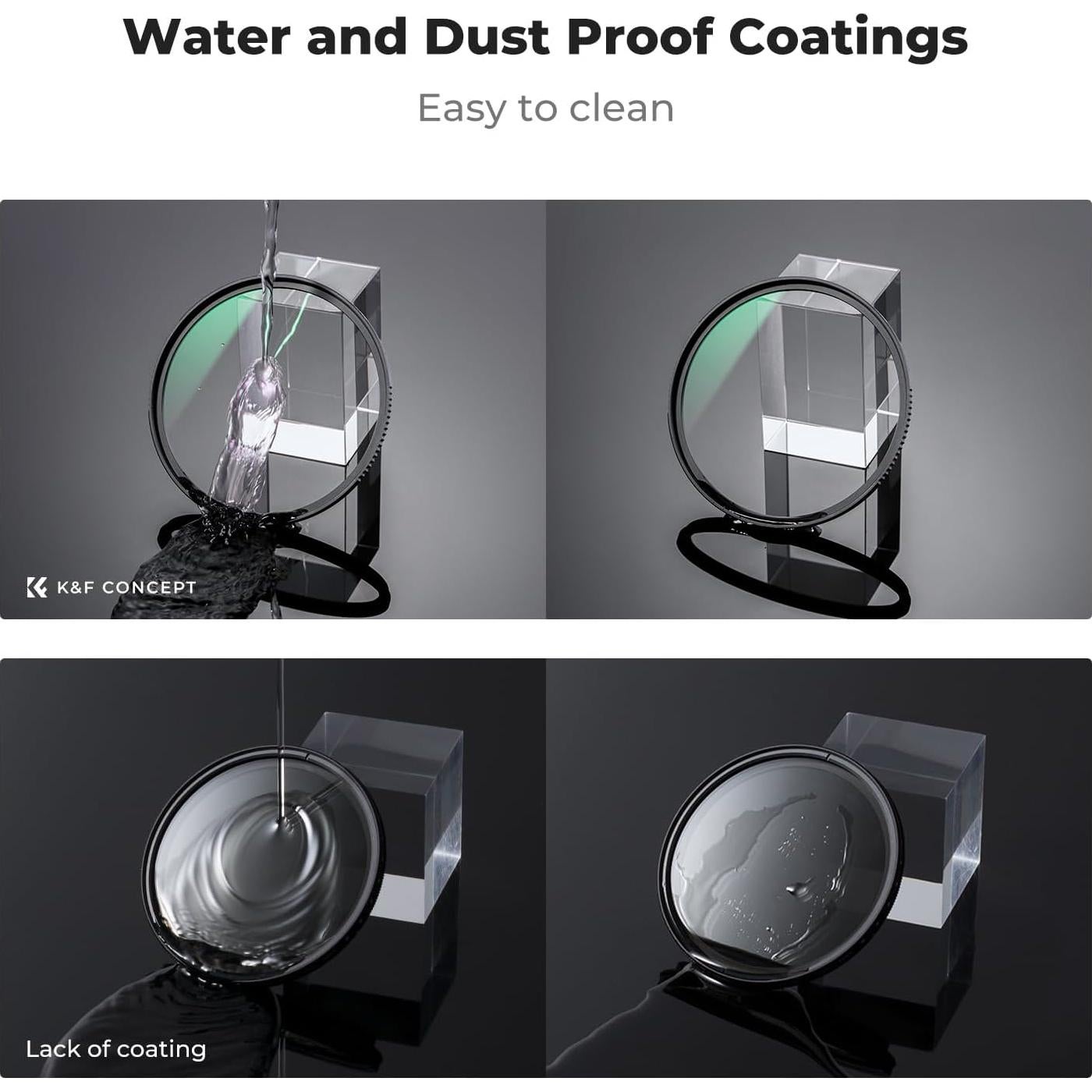 Filtro UV K&F Concept 49mm Vidrio Templado HD Resistente