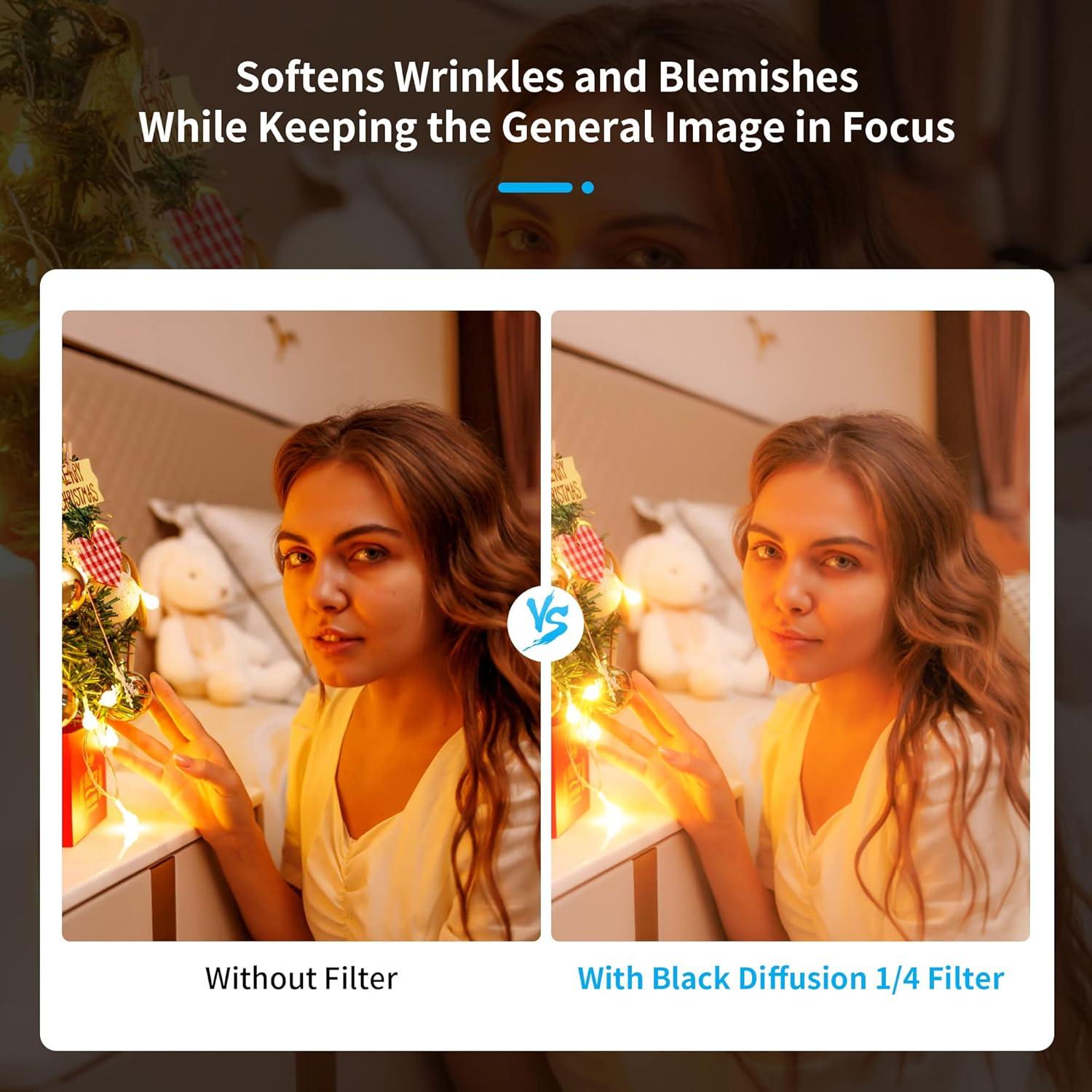 Filtro de Difusión Negra 1/4 JJC 52mm para Fotografía y Video