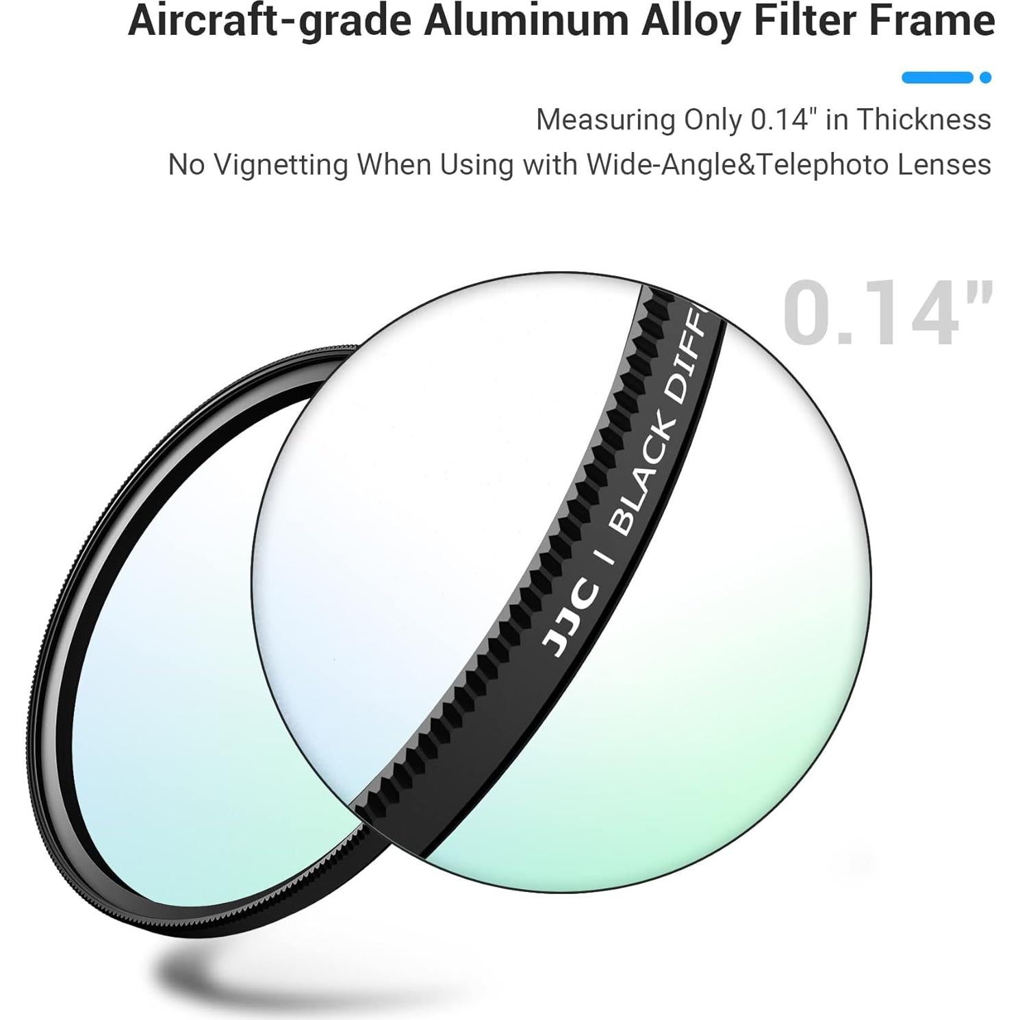 Filtro de Difusión Negra 1/4 JJC 52mm para Fotografía y Video