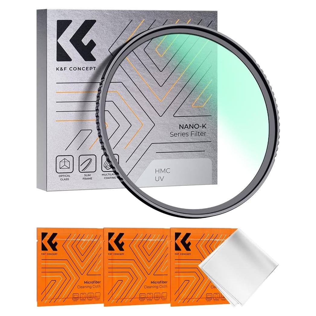 Filtro UV K&F Concept 58mm Marco Delgado 18 Capas para Cámara