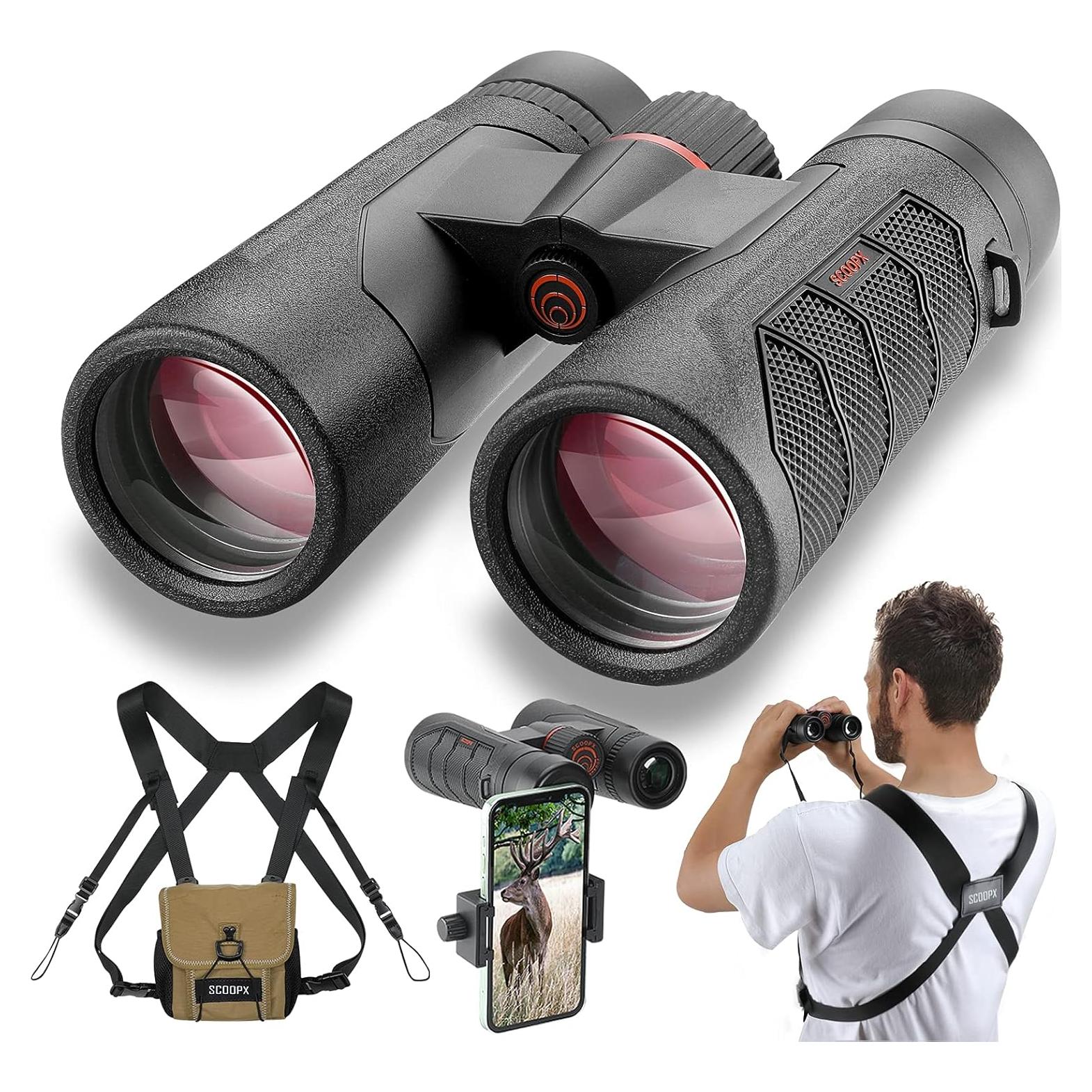 Prismáticos Ultra HD ScoopX S-BW19 10x42 Impermeables 0.68kg