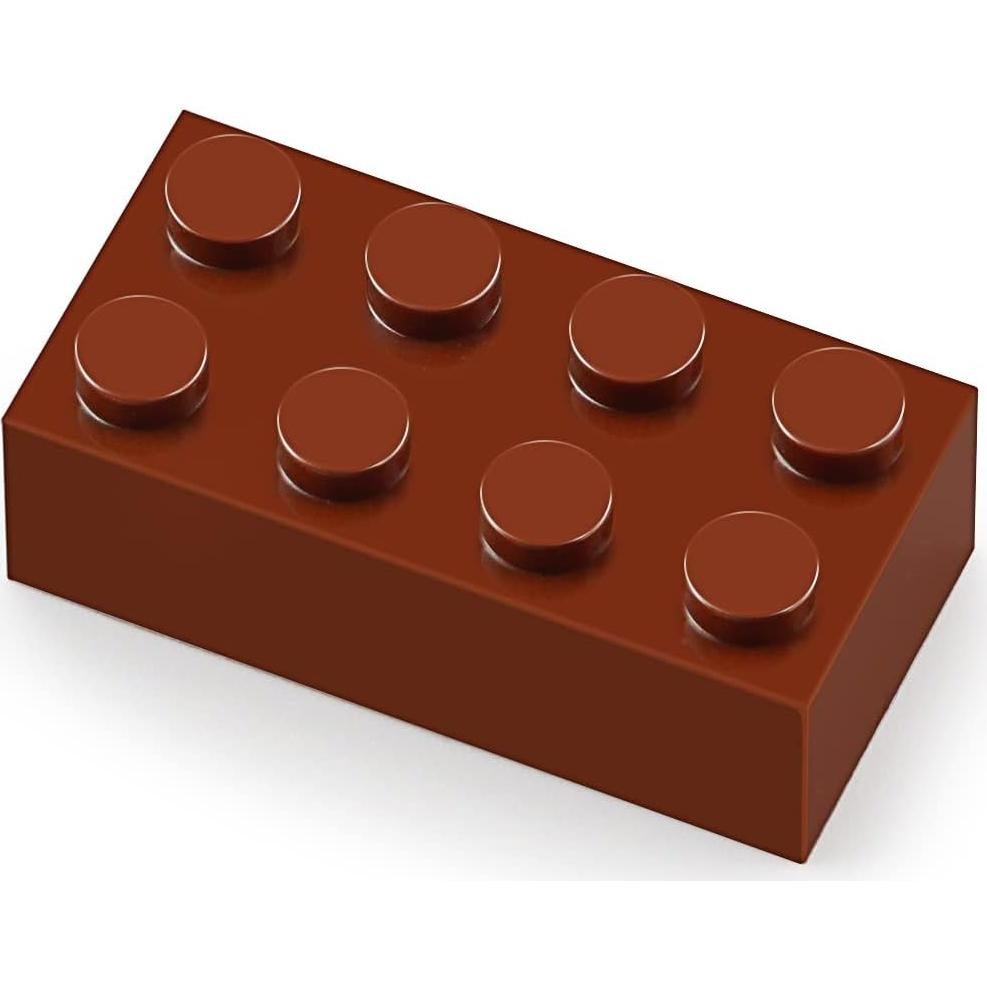 Ladrillos 2x4 Feleph 320 Piezas Color Marrón Rojizo