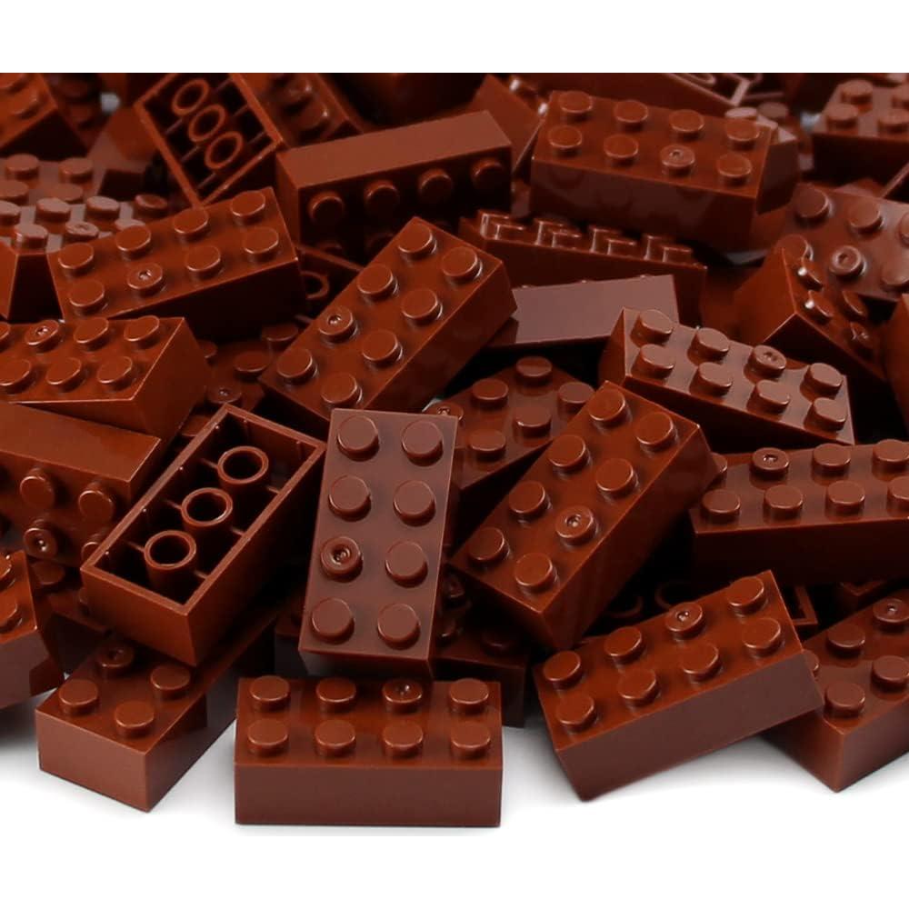 Ladrillos 2x4 Feleph 320 Piezas Color Marrón Rojizo
