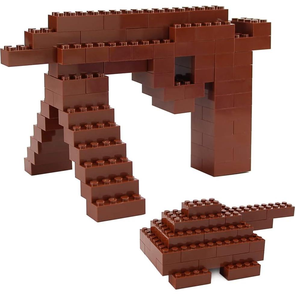 Ladrillos 2x4 Feleph 320 Piezas Color Marrón Rojizo