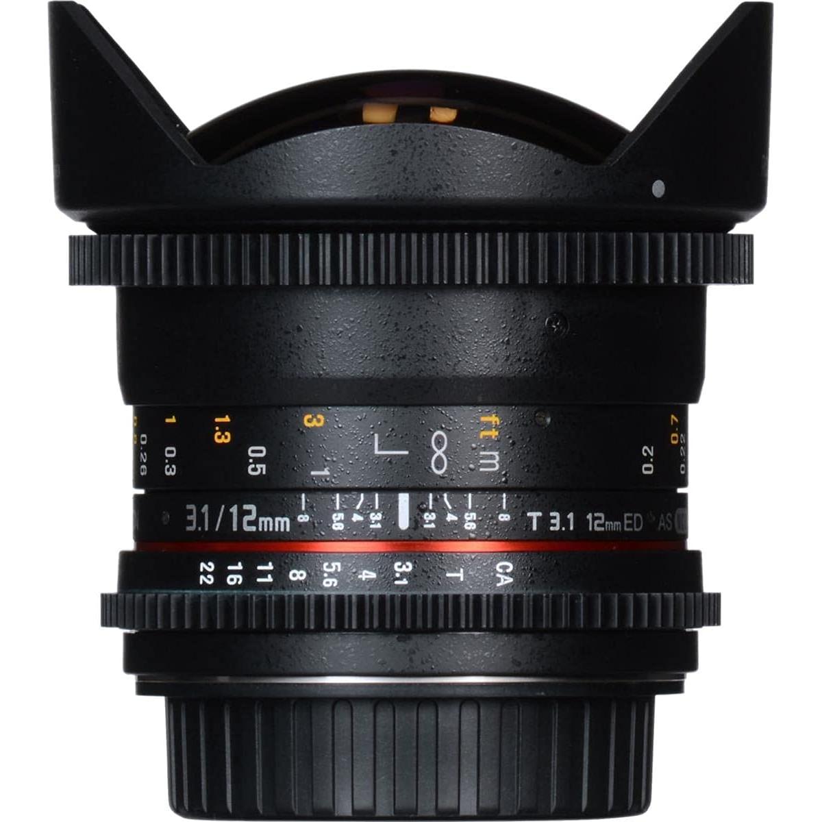 Lente Rokinon Cine DS 12mm T3.1 Ojo de Pez para Canon