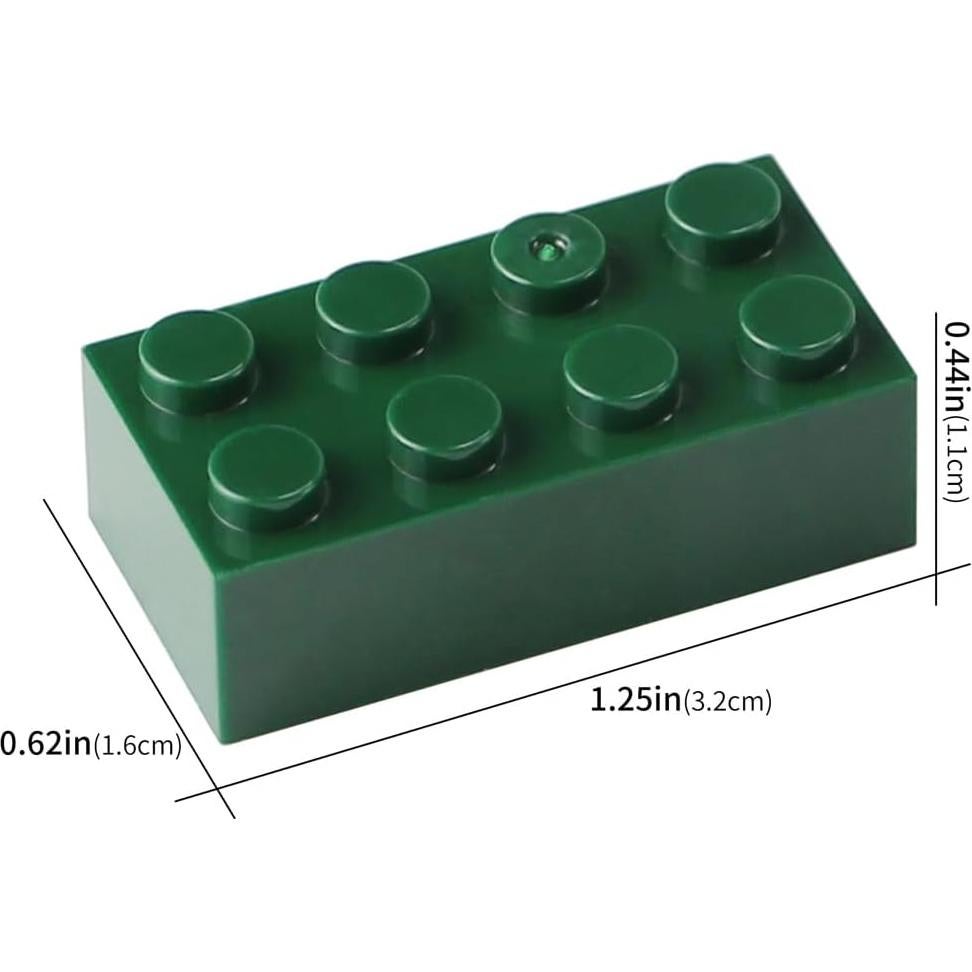 Ladrillos 2x4 Feleph 100 Piezas Verde Oscuro Kit de Construcción