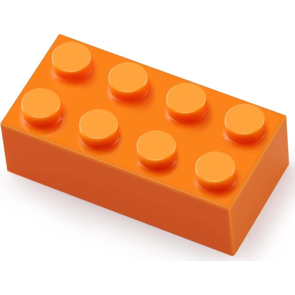 Feleph 100 Piezas Ladrillos Naranjas 2x4 Accesorios de Juego