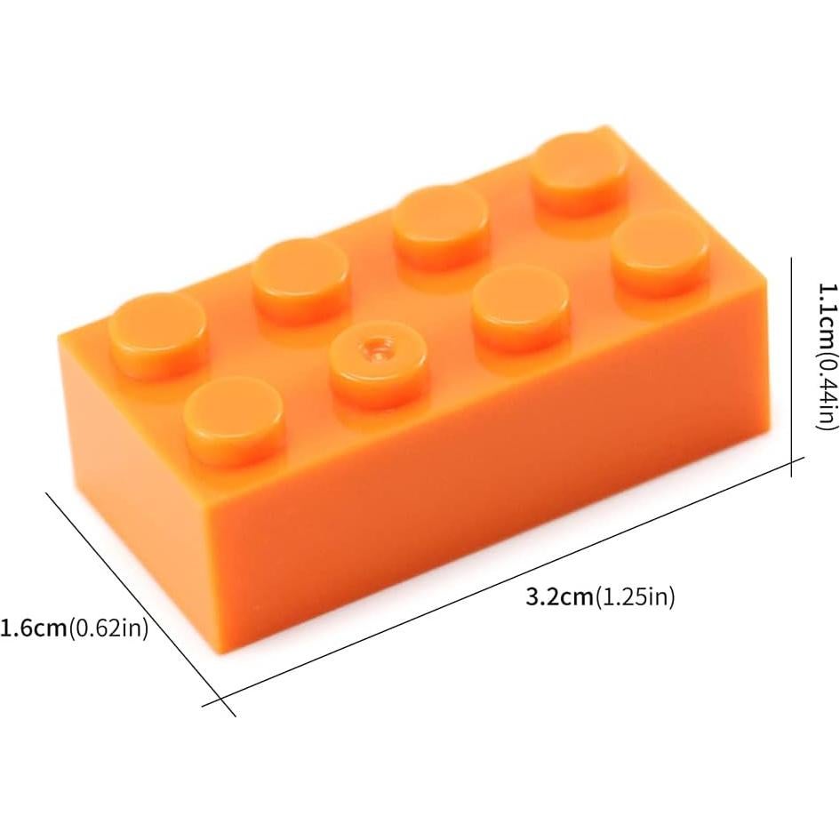 Feleph 100 Piezas Ladrillos Naranjas 2x4 Accesorios de Juego