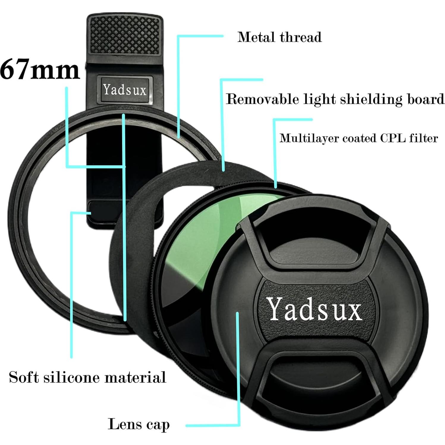 Filtro de Polarizador CPL 67 mm para Smartphones - Clip Universal