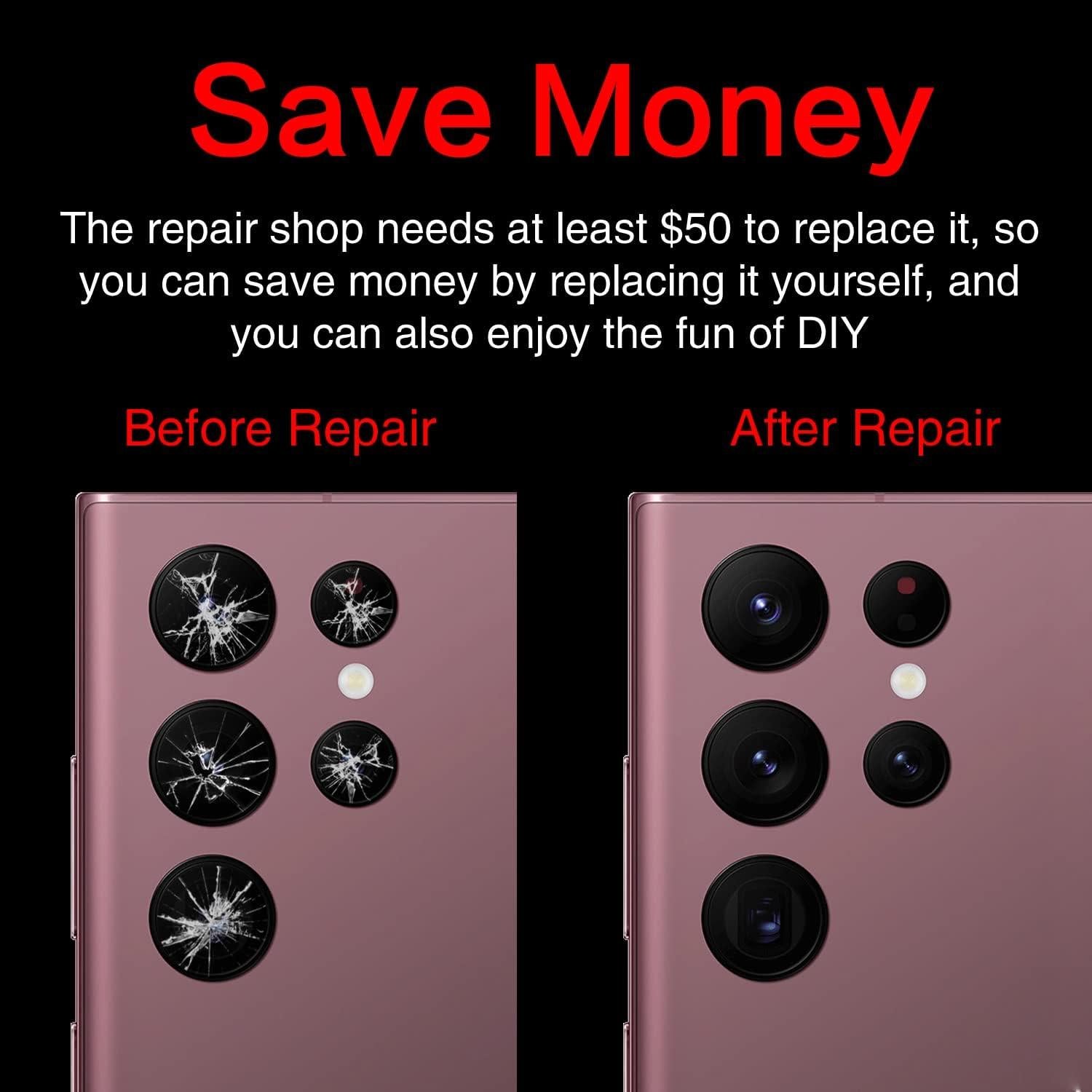 2 Cristales de Lente de Cámara ASDAWN para Galaxy S22 Ultra