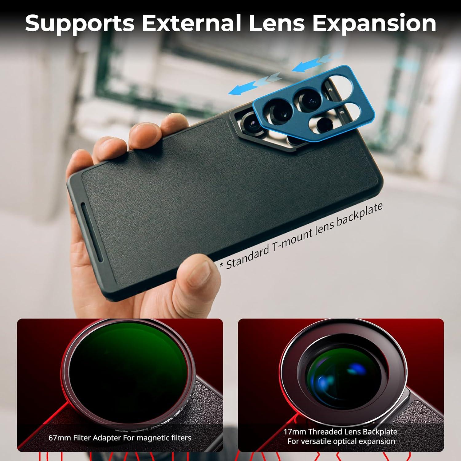 Jaula de Aluminio SmallRig para Samsung S25 Ultra con Adaptador de Filtro 67mm